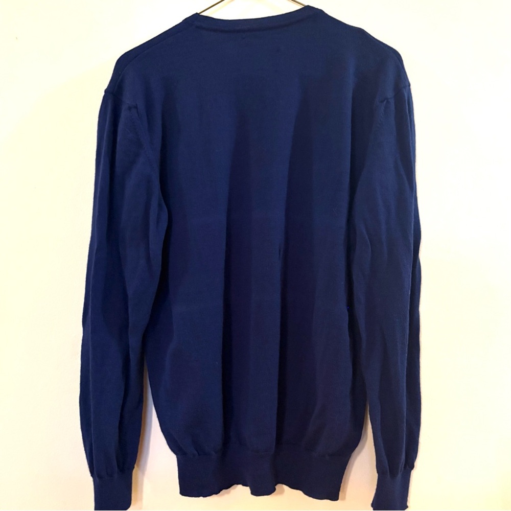 Black Brown 1826 Men's Navy Crewneck Sweater, 100% Italian Marino wool, Sz L - Picture 2 of 9